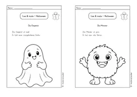 Vorschau - Arbeitsblätter - Lesen & Malen – Halloween | Leseverstehen für Klasse 1-3 (3fach differenziert) - Seite 2