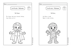 Vorschau - Arbeitsblätter - Lesen & Malen – Halloween | Leseverstehen für Klasse 1-3 (3fach differenziert) - Seite 3