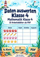Vorschau - Arbeitsblätter - Daten auswerten Klasse 4 | Mathematik Klasse 4 | 10 Arbeitsblätter als PDF - Deckblatt