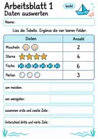 Vorschau - Arbeitsblätter - Daten auswerten Klasse 4 | Mathematik Klasse 4 | 10 Arbeitsblätter als PDF - Seite 1