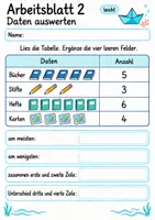 Vorschau - Arbeitsblätter - Daten auswerten Klasse 4 | Mathematik Klasse 4 | 10 Arbeitsblätter als PDF - Seite 2