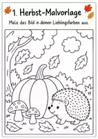 Vorschau - Arbeitsblätter - Herbst Mal-Vorlage - Deckblatt