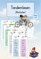 Vorschau - Stundenentwürfe - Wortarten Tandemlesen Klasse 2/3 – Nomen, Verben & Adjektive | Leseband - Deckblatt