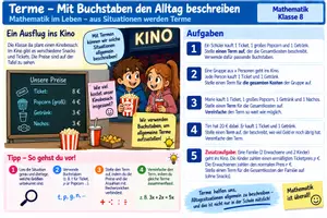 Vorschau - Arbeitsblätter - Terme vereinfachen- Materialpaket aus dem Alltag - Seite 2
