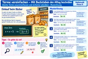 Vorschau - Arbeitsblätter - Terme vereinfachen- In der Bäckerrei - Seite 2