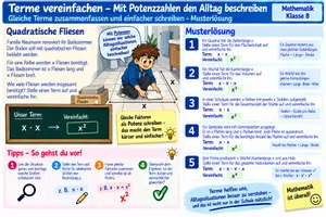 Vorschau - Arbeitsblätter - Terme vereinfachen- Mit Potenzzahlen - Seite 2