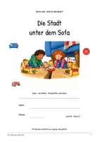 Vorschau - Arbeitsblätter - Die Stadt unter dem Sofa: Deutsch Lesen, Schreiben, Leseheft, Schreibheft und Arbeitsblätter mit Lösungen - Seite 1