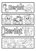 Vorschau - Mal- und Bastelvorlagen - FREEBIE - Lesezeichen Herbstmotive - Seite 1