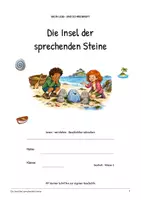 Vorschau - Arbeitsblätter - Die Insel der sprechenden Steine: Deutsch Lesen, Schreiben, Leseheft, Schreibheft und Arbeitsblätter mit Lösungen - Seite 1