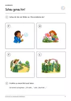 Vorschau - Arbeitsblätter - Ein Garten aus schwebenden Seifenblasen: Deutsch Lesen, Schreiben, Leseheft, Schreibheft und Arbeitsblätter mit Lösungen - Seite 2