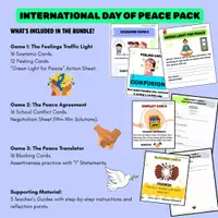 Vista previa - Hojas de trabajo - UK Version Peace Day BUNDLE Conflict Resolution and Empathy PSHE Ages 9-12 - Portada