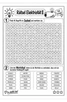 Vorschau - Arbeitsblätter - Rätsel Elektrizität 7./8. Klasse Suchsel - Seite 1