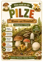 Vorschau - Arbeitsblätter - Alles rund um die Pilze – Wissens- und Mitmachheft für Kindergarten & 1. Klasse - Deckblatt