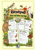 Vorschau - Arbeitsblätter - Rätselspaß Tiere der Wiese und des Felds - Deckblatt
