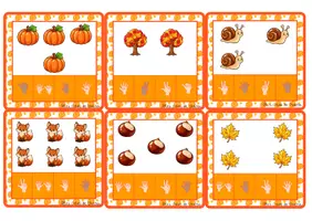 Aperçu - Apprentissages en autonomie - 🔢🍁36 cartes à pinces de l’automne : les nombres de 1 à 6 🔢🍁 - Page 2
