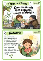 Vorschau - Bildkarten - ✝️ Frage des Tages Religion – Christentum | 100 Fragekarten mit Antworten für den Religionsunterricht ✝️ - Seite 1