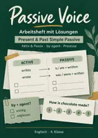 Vorschau - Arbeitsblätter - Passive Voice – Present & Past Simple Passive | Englisch 4. Klasse | 15 Seiten mit Lösungen - Deckblatt