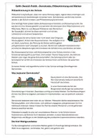 Vorschau - Arbeitsblätter - Demokratie, Mitbestimmung & Wahlen – GeWi Wiederholung mit Infotext & Übungen - Seite 1