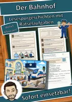 Vorschau - Arbeitsblätter - Der Bahnhof – Eine Reise mit der Bahn – Lesespurgeschichte mit Rätselaufgaben (Klasse 5) - Deckblatt