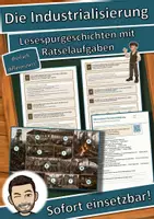 Vorschau - Arbeitsblätter - Die Industrialisierung – Lesespurgeschichte mit Rätselaufgaben (Klasse 8) - Deckblatt