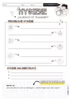 Vorschau - Unterrichtsreihen - Hygiene in der Schulküche | Merkblatt mit Lösung | Hygiene ist Teamarbeit - Seite 1