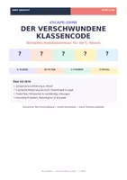 Vorschau - Arbeitsblätter - EscapeGame 5. Klasse - Der verschwundene Klassencode - Deckblatt