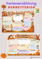 Vorschau - Aufgabenkarten - Herbstferien - Ferienbericht - Deckblatt