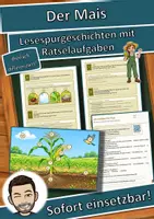 Vorschau - Arbeitsblätter - Der Mais – Lesespurgeschichte mit Rätselaufgaben (Klasse 8) - Deckblatt
