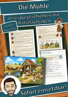 Vorschau - Arbeitsblätter - Die Mühle – Lesespurgeschichte mit Rätselaufgaben (Klasse 4) - Deckblatt