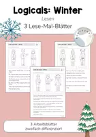 Vorschau - Arbeitsblätter - Logicals: Winter (Lese-Mal-Blätter, Leseverstehen) - Deckblatt