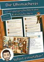 Vorschau - Arbeitsblätter - Die Uhrmacherei – Lesespurgeschichte mit Rätselaufgaben (Klasse 4) - Deckblatt