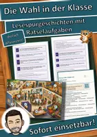 Vorschau - Arbeitsblätter - Die Wahl in der Klasse – Lesespurgeschichte mit Rätselaufgaben (Klasse 5) - Deckblatt