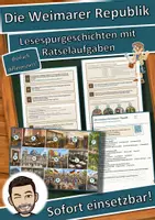 Vorschau - Arbeitsblätter - Die Weimarer Republik – Lesespurgeschichte mit Rätselaufgaben (Klasse 8) - Deckblatt