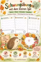 Vorschau - Mal- und Bastelvorlagen - Schwungübungen Herbst & kreativen Herbstkranz basteln - Deckblatt