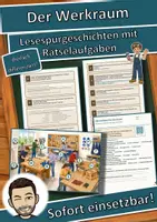 Vorschau - Arbeitsblätter - Der Werkraum – Lesespurgeschichte mit Rätselaufgaben (Klasse 7) - Deckblatt