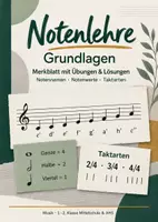 Vorschau - Arbeitsblätter - Notenlehre-Grundlagen – Notennamen, Notenwerte & Taktarten | 1.–2. Klasse Mittelschule/AHS | 9 Seiten mit Lösungen - Deckblatt