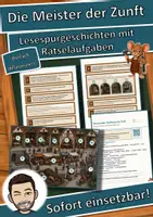 Vorschau - Arbeitsblätter - Die Meister der Zunft – Lesespurgeschichte mit Rätselaufgaben (Klasse 6) - Deckblatt