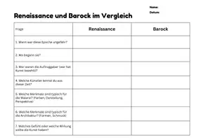 Vorschau - Arbeitsblätter - Expertenpuzzle Barock und Renaissance - Seite 1