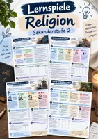 Vorschau - Arbeitsblätter - Religion Lernspiele Oberstufe | 5 Arbeitsblätter - Deckblatt