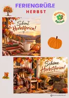 Vorschau - Bildkarten - Herbstferiengrüße Kollegen/Kolleginnen - Deckblatt