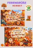 Vorschau - Bildkarten - Herbstferiengrüße Kinder/Schüler*innen - Deckblatt