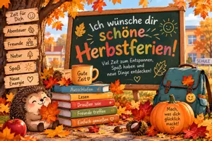 Vorschau - Bildkarten - Herbstferiengrüße Kinder/Schüler*innen - Seite 1