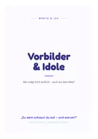 Vorschau - Arbeitsblätter - Vorbilder und Idole + differenziertes Material - Deckblatt