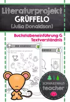 Vorschau - Arbeitsblätter - Der Grüffelo (Julia Donaldson) - Literaturprojekt und Buchstabeneinführung Gg (Klasse 1 und 2) - Deckblatt