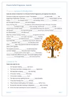 Vorschau - Arbeitsblätter - Present Perfect Progressive - Autumn Aufgaben (Herbst, Fall) - Seite 1