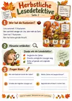 Vorschau - Arbeitsblätter - Herbstliche Lesedetektive - sofort einsetzbar + s/w Version - Seite 2