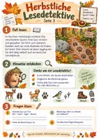 Vorschau - Arbeitsblätter - Herbstliche Lesedetektive - sofort einsetzbar + s/w Version - Seite 3