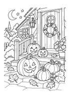 Vorschau - Mal- und Bastelvorlagen - Halloween Ausmalbilder und Deko / 6 Malvorlagen, 12 Fensterbilder, Türschild und Girlande / Grundschule Klasse 1 bis 4 - Seite 2