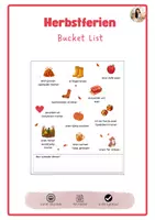 Vorschau - Arbeitsblätter - Herbstferien-Bucket List - Deckblatt