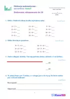 zapowiedź - Matematyka - sprawdzian: Dodawanie odejmowanie do 20 klasa1 - obwoluta